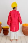 Shop_Mr Brat_Pink Kurta Muslin Print Star Dot With Pant _at_Aza_Fashions