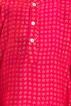 Mr Brat_Pink Kurta Muslin Print Star Dot With Pant _Online_at_Aza_Fashions