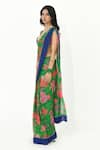 Buy_Rishi and Vibhuti_Green Crepe And Georgette Print Floral Sweetheart Haseena Saree With Blouse _Online_at_Aza_Fashions