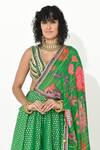 Buy_Rishi And Vibhuti_Green Chanderi, Georgette Embroidery, Lace, Floral Butti Pattern Lehenga Set _Online_at_Aza_Fashions