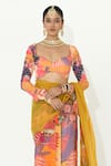 Rishi and Vibhuti_Multi Color Crepe Printed Floral Sweetheart Neck Sizzle Bay Saree With Blouse _Online_at_Aza_Fashions