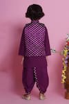 Little Bansi_Purple Bundi Mulberry Silk Embroidered Floral Kurta Set With _Online_at_Aza_Fashions