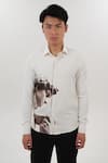 Buy_House of KOA_White Crepe Printed Statue Of David Shirt _Online_at_Aza_Fashions