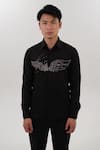 Buy_House of KOA_Black Crepe Embroidered Bead Wings Of Time Glassbead Shirt _Online_at_Aza_Fashions