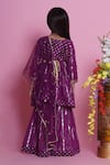 Little Bansi_Purple Kurta And Sharara Cotton Lurex Embroidered Abstract Ghungroo Set _Online_at_Aza_Fashions