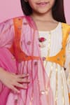 Buy_Little Bansi_Cream Cotton Embroidered Floral Kurta Sharara Set 