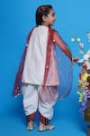 Shop_Little Bansi_Cream Kurta Chanderi Silk Embroidered Mini Floral Salwar Set _at_Aza_Fashions