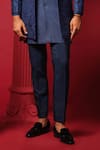 Buy_Amrit Dawani_Blue Jacket Raw Silk Embroidered Beads Luxe Kurta Set _Online_at_Aza_Fashions