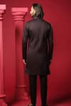 Shop_Amrit Dawani_Black Cotton Satin, Polyester Zari Embellished Kurta With Trouser _at_Aza_Fashions
