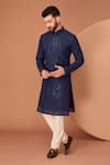 Buy_Kasbah_Blue Georgette Embroidered Chikankari Sequin Kurta _at_Aza_Fashions