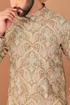 Buy_Kasbah_Beige Georgette Embroidery Kashmiri Thread Kurta _Online_at_Aza_Fashions