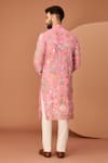 Shop_Kasbah_Pink Georgette Embroidery Floral Thread Kurta _at_Aza_Fashions