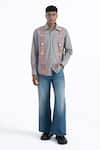 Buy_Siddhartha Bansal_Green Giza Cotton Printed Kaleidoscopic Mexican Moon Shirt _at_Aza_Fashions