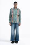 Siddhartha Bansal_Green Giza Cotton Printed Kaleidoscopic Mexican Moon Shirt _Online_at_Aza_Fashions