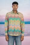 Buy Siddhartha Bansal Multi Color Gingham Summer Wave Printed Shirt Online at Aza Fashions Buy_Siddhartha Bansal_Multi Color Gingham Summer Wave Printed Shirt _Online_at_Aza_Fashions