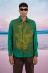 Buy Siddhartha Bansal Green Linen Deep Forest Printed Shirt Online at Aza Fashions Buy_Siddhartha Bansal_Green Linen Deep Forest Printed Shirt _Online_at_Aza_Fashions