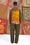 Shop_Siddhartha Bansal_Green Linen Printed Floral Bloom Shirt _at_Aza_Fashions