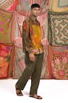 Siddhartha Bansal_Green Linen Printed Floral Bloom Shirt _Online_at_Aza_Fashions
