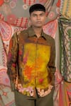 Shop_Siddhartha Bansal_Green Linen Printed Floral Bloom Shirt _Online_at_Aza_Fashions
