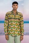 Siddhartha Bansal_Green Silk Printed Camouflage Feel Good Shirt _Online_at_Aza_Fashions