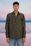 Buy Siddhartha Bansal Blue Silk Metropolis Printed Shirt Online at Aza Fashions Buy_Siddhartha Bansal_Blue Silk Metropolis Printed Shirt _Online_at_Aza_Fashions
