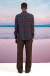 Shop_Siddhartha Bansal_Blue Silk Kashmir Printed Shirt _at_Aza_Fashions