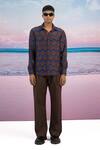 Siddhartha Bansal_Blue Silk Kashmir Printed Shirt _Online_at_Aza_Fashions
