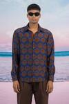 Buy_Siddhartha Bansal_Blue Silk Kashmir Printed Shirt _Online_at_Aza_Fashions