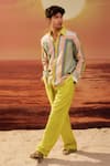 Buy_Siddhartha Bansal_Yellow Linen Solid Straight Trouser 