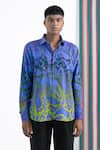 Shop_Siddhartha Bansal_Purple Cotton Satin Printed Paisley Collared Shirt _Online_at_Aza_Fashions