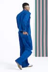 Shop_Siddhartha Bansal_Blue Cotton Twill Epic Zip Off Cargo Trouser _at_Aza_Fashions