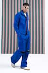 Siddhartha Bansal_Blue Cotton Twill Epic Zip Off Cargo Trouser _Online_at_Aza_Fashions