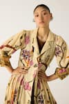 Shop_Cord_Ivory Cotton Print Safari Collared Button Down Jacket Dress _Online_at_Aza_Fashions