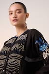 Shop_Cord_Black Cotton Embroidered Thread Round Frida Floral Dress 