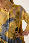 Shop_Cord_Yellow Cotton Embroidered Thread Round Frida Wallflower Print Dress _Online_at_Aza_Fashions