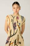 Shop_Cord_Ivory Cotton Printed Safari Round July Tiered Dress_Online_at_Aza_Fashions