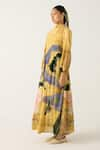 Buy_Cord_Yellow Cotton Printed Safari Frill Collar July Wallflower Dress _Online_at_Aza_Fashions