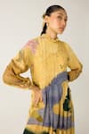 Buy_Cord_Yellow Cotton Printed Safari Frill Collar July Wallflower Dress 