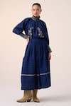 Buy_Cord_Blue Cotton Plain Pintuck Long Skirt _at_Aza_Fashions