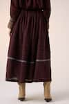 Buy_Cord_Maroon Cotton Plain Long Pintuck Skirt _Online_at_Aza_Fashions