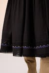 Buy_Cord_Black Cotton Applique Duck V Neck Poem Dress 