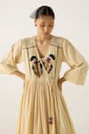 Cord_Ivory Cotton Applique Duck V Neck Poem Twin Dress _Online