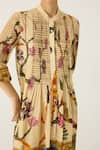 Buy_Cord_Ivory Cotton Print Safari V Collar Porto Dress 