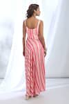 Shop_Gopi Vaid_Pink Satin Printed Vertical Stripe Scoop Neck Dress _at_Aza_Fashions