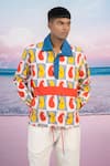 Buy_Siddhartha Bansal_Ivory Giza Cotton Print Paisley Super Rad Pullover Jacket _at_Aza_Fashions