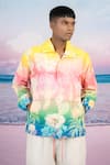 Shop_Siddhartha Bansal_Multi Color Giza Cotton Print Bloom Evening Pullover Jacket _Online_at_Aza_Fashions