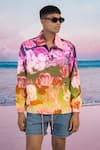 Buy_Siddhartha Bansal_Multi Color Giza Cotton Print Bloom Pullover Jacket _Online_at_Aza_Fashions