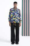 Siddhartha Bansal_Multi Color Giza Cotton Print Night Bloom Pullover Jacket _Online_at_Aza_Fashions