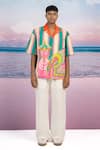 Siddhartha Bansal_Beige Giza Cotton Print Kamdhenu Cow At The Beach Shirt _Online_at_Aza_Fashions