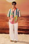 Buy_Siddhartha Bansal_Beige Giza Cotton Print Kamdhenu Cow At The Beach Shirt 